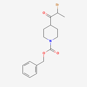 molecular formula C16H20BrNO3 B8356048 2-bromo-3-(N-benzyloxycarbonylpiperidin-4-yl)-3-oxopropane 