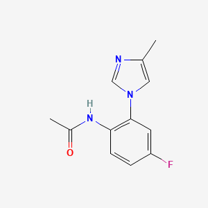 molecular formula C12H12FN3O B8356141 N-(4-Fluoro-2-(4-methyl-1H-imidazol-1-yl)phenyl)acetamide 
