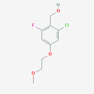 molecular formula C10H12ClFO3 B8356217 2-Chloro-6-fluoro-4-(2-methoxy-ethoxy)-benzylalcohol 