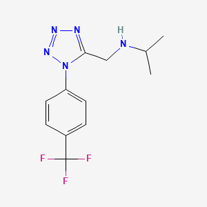 molecular formula C12H14F3N5 B8356241 N-({1-[4-(Trifluoromethyl)phenyl]-1H-tetrazol-5-yl}methyl)-2-propanamine 