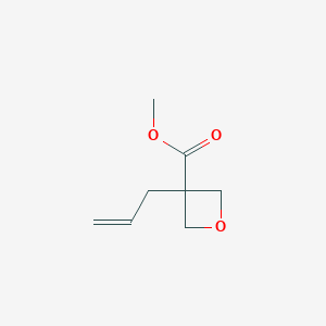 molecular formula C8H12O3 B8356316 Methyl 3-allyloxetane-3-carboxylate 