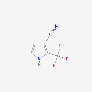 molecular formula C6H3F3N2 B8356337 1H-Pyrrole-3-carbonitrile, 2-(trifluoromethyl)- 