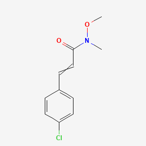 molecular formula C11H12ClNO2 B8356365 3-(4-chloro-phenyl)-N-methoxy-N-methyl-acrylamide 