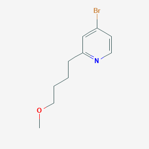 molecular formula C10H14BrNO B8356372 4-Bromo-2-(4-methoxybutyl)pyridine 