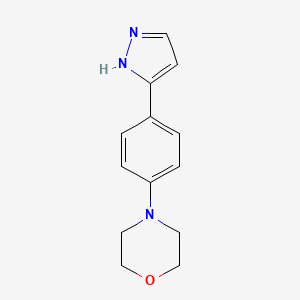 molecular formula C13H15N3O B8356422 4-[4-(1h-Pyrazol-3-yl)phenyl]morpholine 