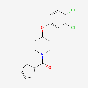 molecular formula C17H19Cl2NO2 B8356449 1-(3-Cyclopenten-1-ylcarbonyl)-4-(3,4-dichlorophenoxy)-piperidine 