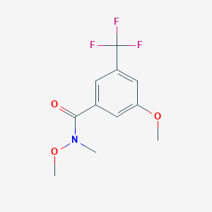 molecular formula C11H12F3NO3 B8356491 3,N-Dimethoxy-N-methyl-5-trifluoromethylbenzamide 