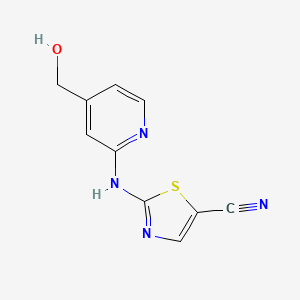 molecular formula C10H8N4OS B8356597 2-(4-Hydroxymethyl-pyridin-2-ylamino)-thiazole-5-carbonitrile 