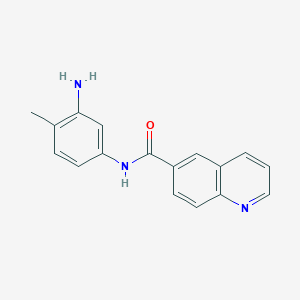 molecular formula C17H15N3O B8356605 N-(3-amino-4-methylphenyl)quinoline-6-carboxamide 