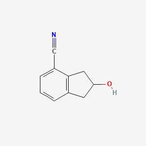 molecular formula C10H9NO B8356612 (RS) 2-hydroxy-4-indanecarbonitrile 