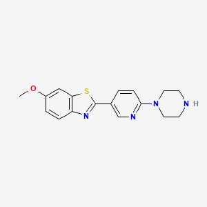 molecular formula C17H18N4OS B8356649 6-Methoxy-2-(6-piperazin-1-ylpyridin-3-yl)-1,3-benzothiazole 