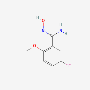 molecular formula C8H9FN2O2 B8356682 5-fluoro-N'-hydroxy-2-methoxybenzenecarboximidamide 