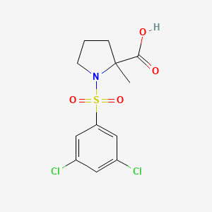 molecular formula C12H13Cl2NO4S B8356699 1-(3,5-Dichlorophenyl)sulfonyl-2-methylpyrrolidine-2-carboxylic acid 