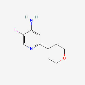 5-Iodo-2-(tetrahydro-pyran-4-yl)-pyridin-4-ylamine