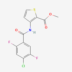 molecular formula C13H8ClF2NO3S B8356851 Methyl 3-[(4-chloro-2,5-difluorobenzoyl)amino]thiophene-2-carboxylate 