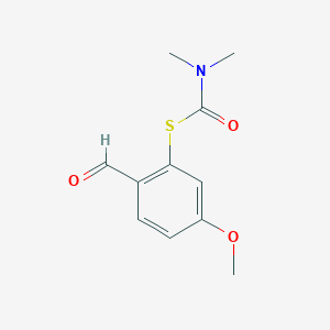 molecular formula C11H13NO3S B8356909 S-(2-formyl-5-methoxyphenyl) dimethylthiocarbamate 