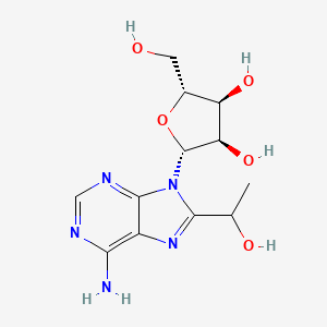 molecular formula C12H17N5O5 B8356920 8-(1-Hydroxyethyl)adenosine 