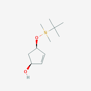 molecular formula C11H22O2Si B8356938 (1S,4R)-4-(tert-butyldimethylsilanyloxy)cyclopent-2-enol CAS No. 81939-24-4