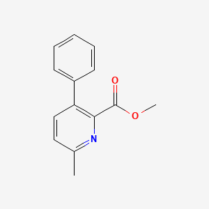 molecular formula C14H13NO2 B8356943 Methyl 6-methyl-3-phenylpicolinate 