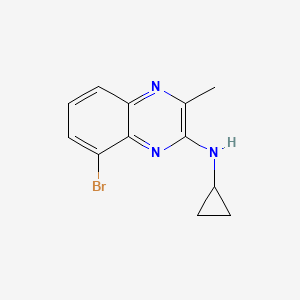 molecular formula C12H12BrN3 B8356944 8-bromo-N-cyclopropyl-3-methylquinoxalin-2-amine 