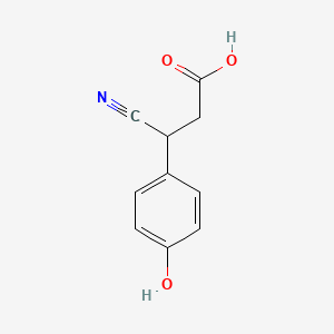 molecular formula C10H9NO3 B8356949 3-Cyano-3-(4-hydroxyphenyl)propanoic acid 