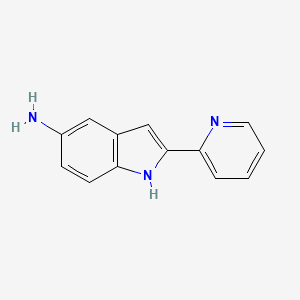 molecular formula C13H11N3 B8356994 2-(pyridin-2-yl)-1H-indol-5-amine 