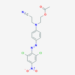 molecular formula C19H17Cl2N5O4 B008357 2-[N-(2-Cyanoethyl)-4-[(2,6-dichloro-4-nitrophenyl)azo]anilino]ethyl acetate CAS No. 5261-31-4