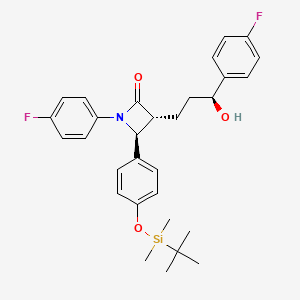 molecular formula C30H35F2NO3Si B8357039 (3R,4S)-4-(4-((tert-Butyldimethylsilyl)oxy)phenyl)-1-(4-fluorophenyl)-3-((S)-3-(4-fluorophenyl)-3-hydroxypropyl)azetidin-2-one 