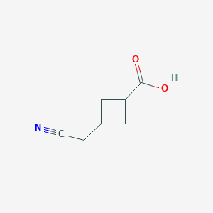molecular formula C7H9NO2 B8357101 3-(Cyanomethyl)cyclobutane-1-carboxylic acid 