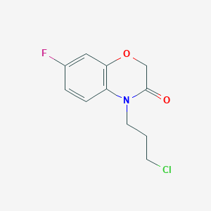 molecular formula C11H11ClFNO2 B8357106 4-(3-Chloropropyl)-7-fluoro-4H-benzo[1,4]oxazin-3-one 