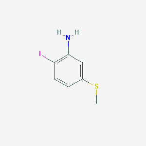 molecular formula C7H8INS B8357141 4-Iodo-3-aminothioanisole 