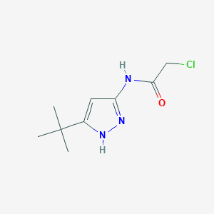 molecular formula C9H14ClN3O B8357153 5-t-Butyl-3-monochloroacetylaminopyrazole 