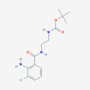 molecular formula C14H20ClN3O3 B8357174 [2-(2-Amino-3-chloro-benzoylamino)-ethyl]-carbamic acid tert-butyl ester 