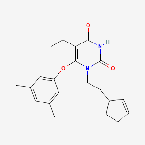 1-[2-(Cyclopent-2-en-1-yl)ethyl]-5-isopropyl-6-(3,5-dimethylphenoxy)-2,4-pyrimidinedione