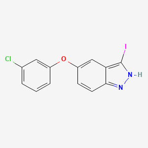 molecular formula C13H8ClIN2O B8357245 5-(3-chlorophenoxy)-3-iodo-1H-indazole 