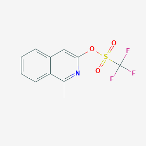 molecular formula C11H8F3NO3S B8357343 Trifluoromethanesulfonic acid 1-methylisoquinolin-3-yl ester 