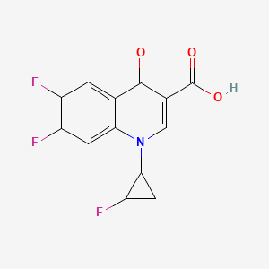 molecular formula C13H8F3NO3 B8357376 6,7-Difluoro-1-(2-fluorocyclopropyl)-4-oxoquinoline-3-carboxylic acid 