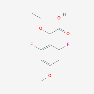 molecular formula C11H12F2O4 B8357386 (RS)-(2,6-Difluoro-4-methoxy-phenyl)-ethoxy-acetic acid 