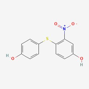 molecular formula C12H9NO4S B8357420 4-(4-Hydroxy-phenylsulfanyl)-3-nitro-phenol 