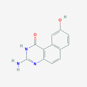 molecular formula C12H9N3O2 B8357426 3-Amino-9-hydroxybenzo[f]quinazolin-1(2h)-one 