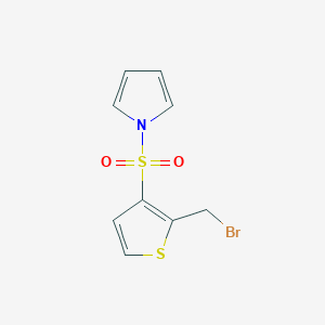 molecular formula C9H8BrNO2S2 B8357432 n-[(2-Bromomethyl)thiophene-3-sulfonyl]pyrrole 