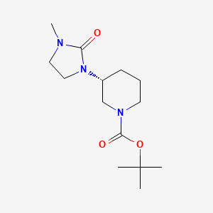 molecular formula C14H25N3O3 B8357444 tert-Butyl (R)-3-(3-methyl-2-oxoimidazolidin-1-yl)piperidine-1-carboxylate 