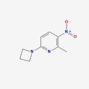 molecular formula C9H11N3O2 B8357486 6-(Azetidin-1-yl)-2-methyl-3-nitropyridine 