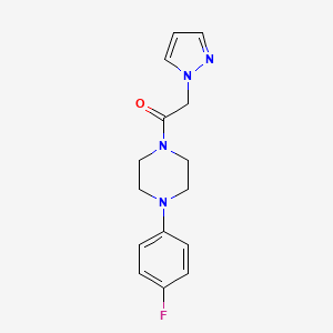 molecular formula C15H17FN4O B8357495 1-[4-(4-Fluoro-phenyl)-piperazin-1-yl]-2-pyrazol-1-yl-ethanone 