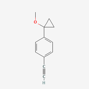 molecular formula C12H12O B8357513 1-Ethynyl-4-(1-methoxycyclopropyl)-benzene 
