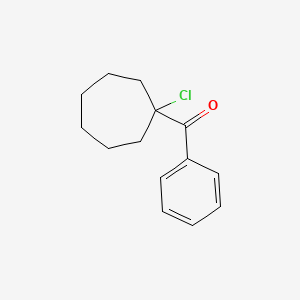 molecular formula C14H17ClO B8357515 (1-Chloro-cycloheptyl)-phenyl-methanone 
