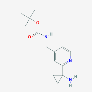 molecular formula C14H21N3O2 B8357519 [2-(1-Amino-cyclopropyl)-pyridin-4-ylmethyl]-carbamic acid tert-butyl ester 