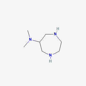 molecular formula C7H17N3 B8357521 6-(N,N-dimethylamino)hexahydro-1,4-diazepine 
