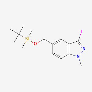 molecular formula C15H23IN2OSi B8357537 5-(tert-butyldimethylsilanyloxymethyl)-3-iodo-1-methyl-1H-indazole 