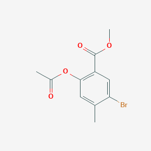 molecular formula C11H11BrO4 B8357557 Methyl 2-(acetyloxy)-5-bromo-4-methylbenzoate 